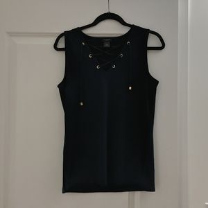 Ann Taylor Navy Blue Sleeveless Shirt Small